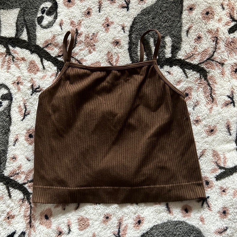 brown cropped tank